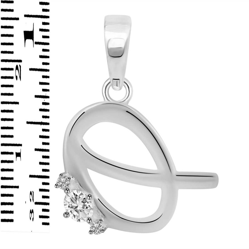 Cubic Zirconia Alphabet Q Pendant CUZ-RDA-17.