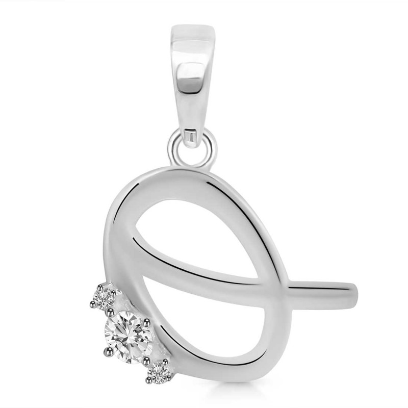 Cubic Zirconia Alphabet Q Pendant CUZ-RDA-17.