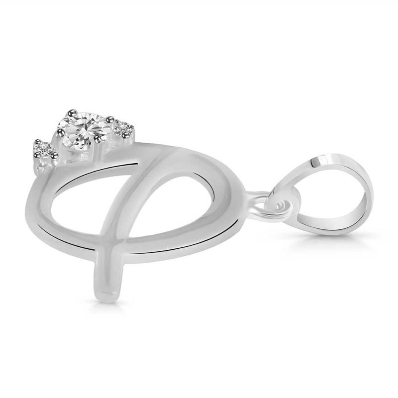 Cubic Zirconia Alphabet Q Pendant
