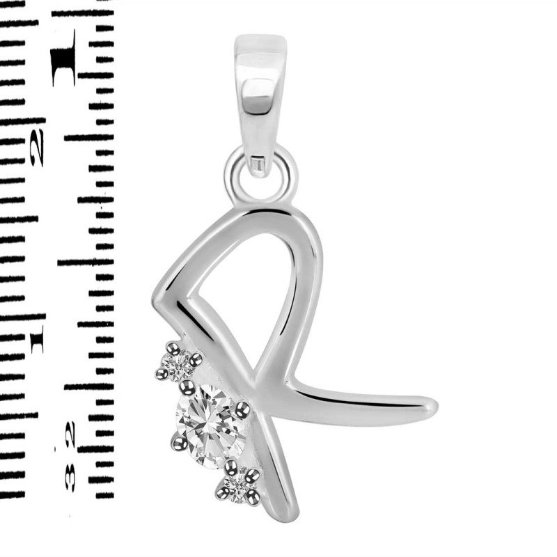 Cubic Zirconia Alphabet R Pendant CUZ-RDA-18.