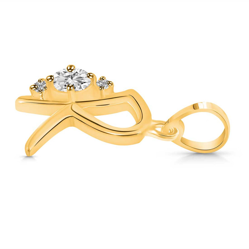 Cubic Zirconia Alphabet R Pendant CUZ-RDA-18.