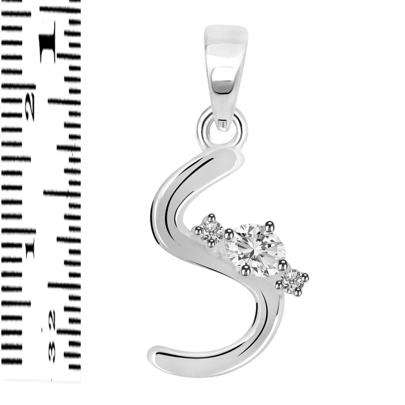 Cubic Zirconia Alphabet S Pendant CUZ-RDA-19.