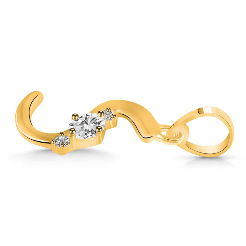 Cubic Zirconia Alphabet S Pendant CUZ-RDA-19.