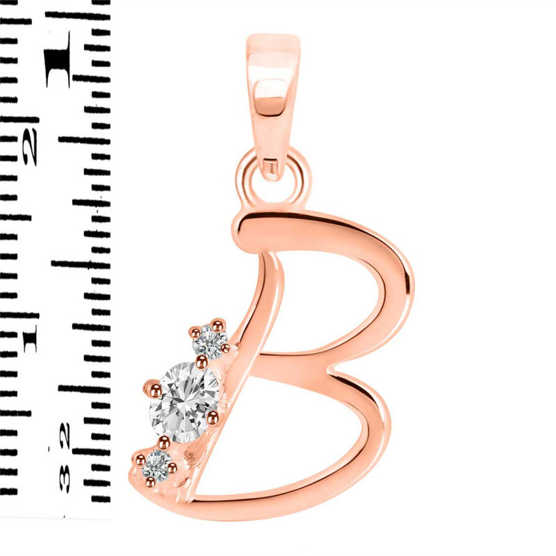 Cubic Zirconia Alphabet B Pendant CUZ-RDA-2.