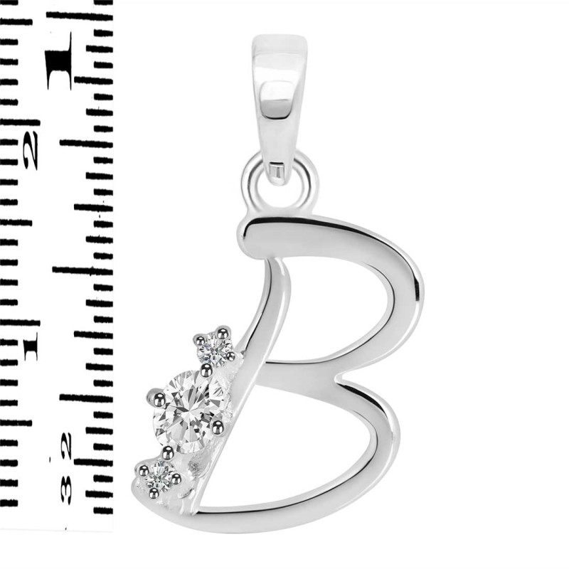 Cubic Zirconia Alphabet B Pendant CUZ-RDA-2.