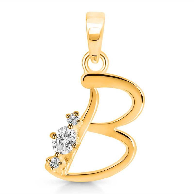 Cubic Zirconia Alphabet B Pendant CUZ-RDA-2.