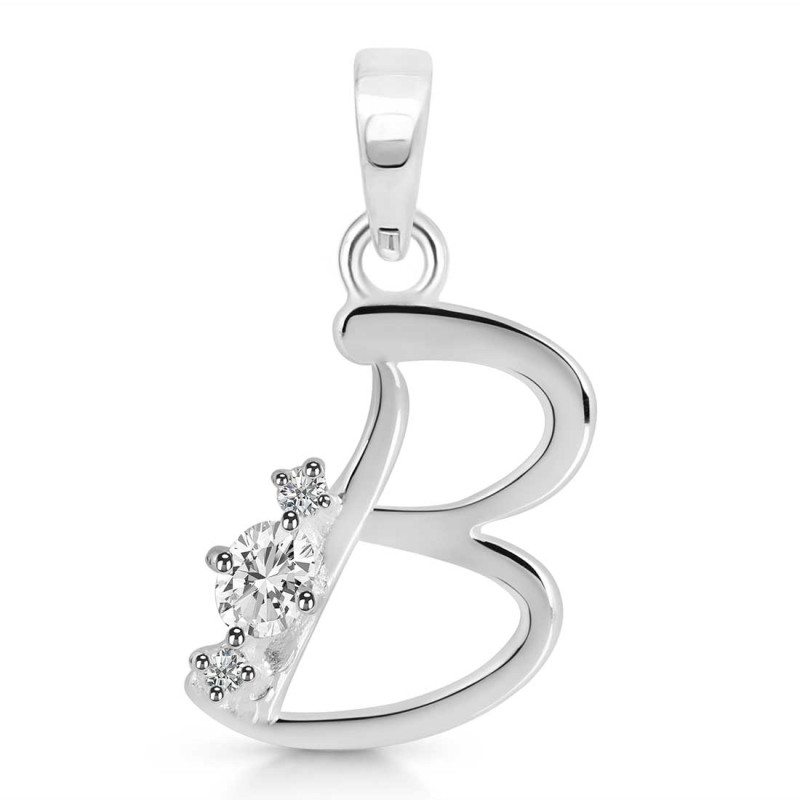 Cubic Zirconia Alphabet B Pendant CUZ-RDA-2.