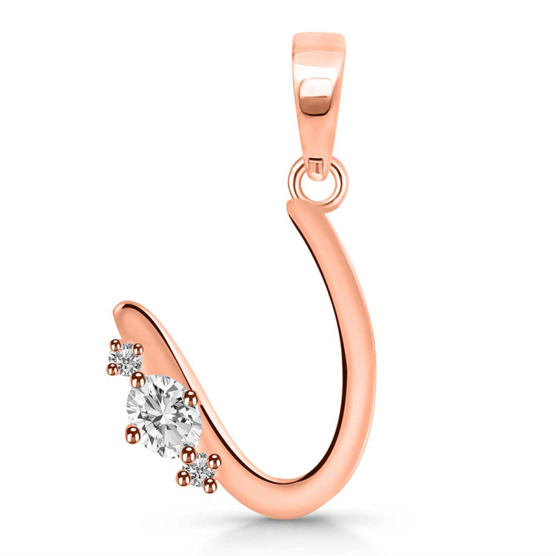 Cubic Zirconia Alphabet U Pendant CUZ-RDA-21.