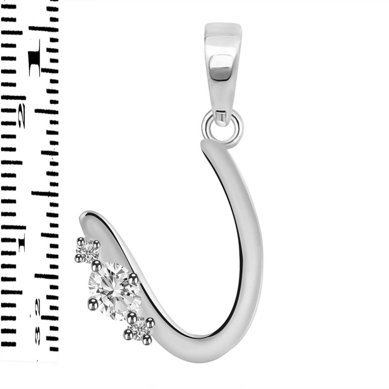 Cubic Zirconia Alphabet U Pendant CUZ-RDA-21.
