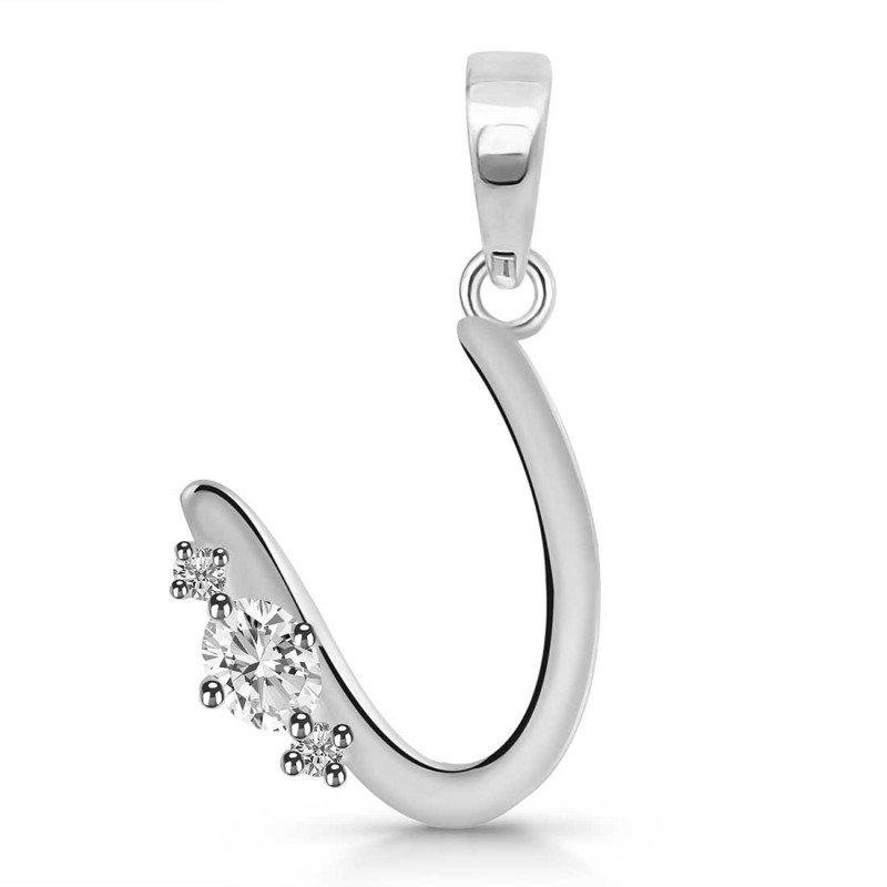 Cubic Zirconia Alphabet U Pendant CUZ-RDA-21.