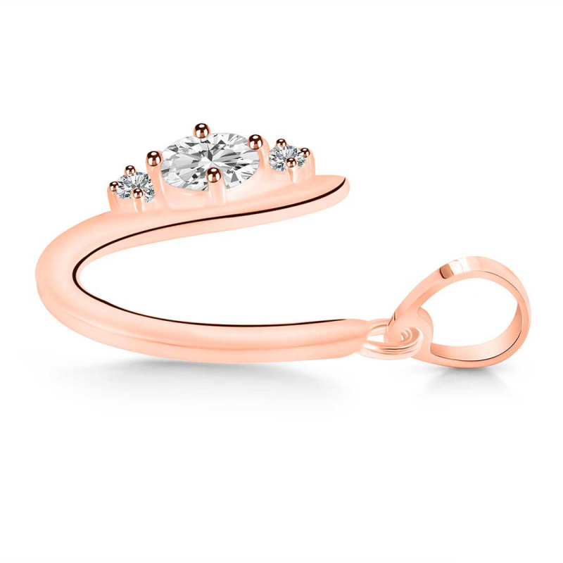 Cubic Zirconia Alphabet U Pendant CUZ-RDA-21.
