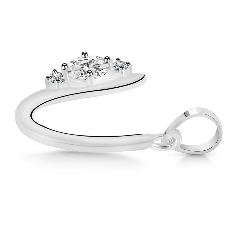 Cubic Zirconia Alphabet U Pendant