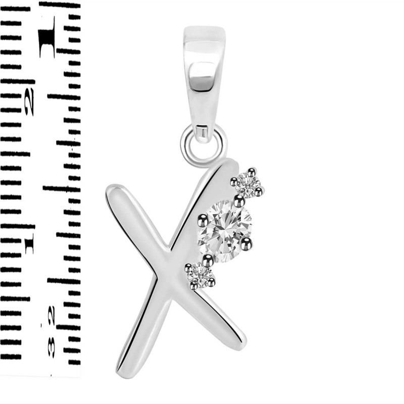 Cubic Zirconia Alphabet X Pendant CUZ-RDA-24.