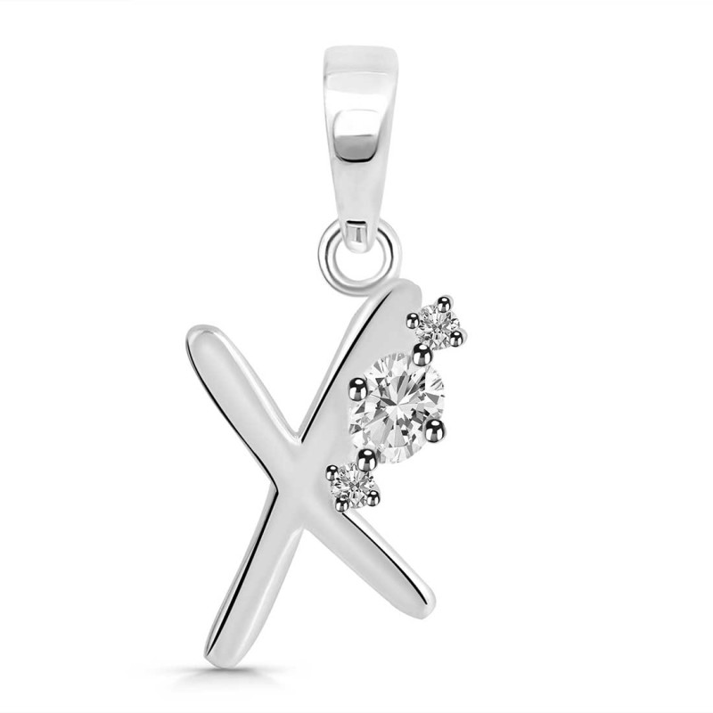 Cubic Zirconia Alphabet X Pendant CUZ-RDA-24.