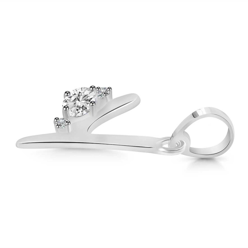 Cubic Zirconia Alphabet Y Pendant