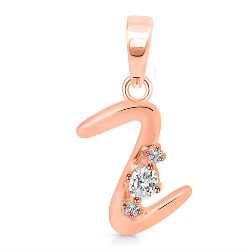 Cubic Zirconia Alphabet Z Pendant CUZ-RDA-26.