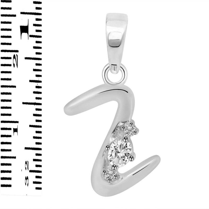 Cubic Zirconia Alphabet Z Pendant CUZ-RDA-26.