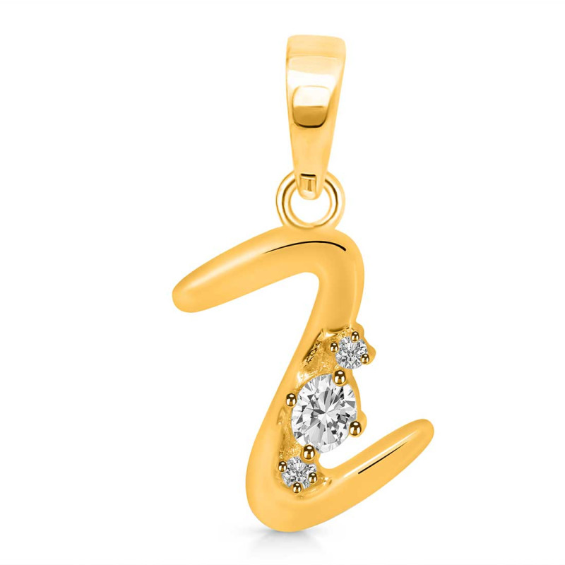 Cubic Zirconia Alphabet Z Pendant CUZ-RDA-26.