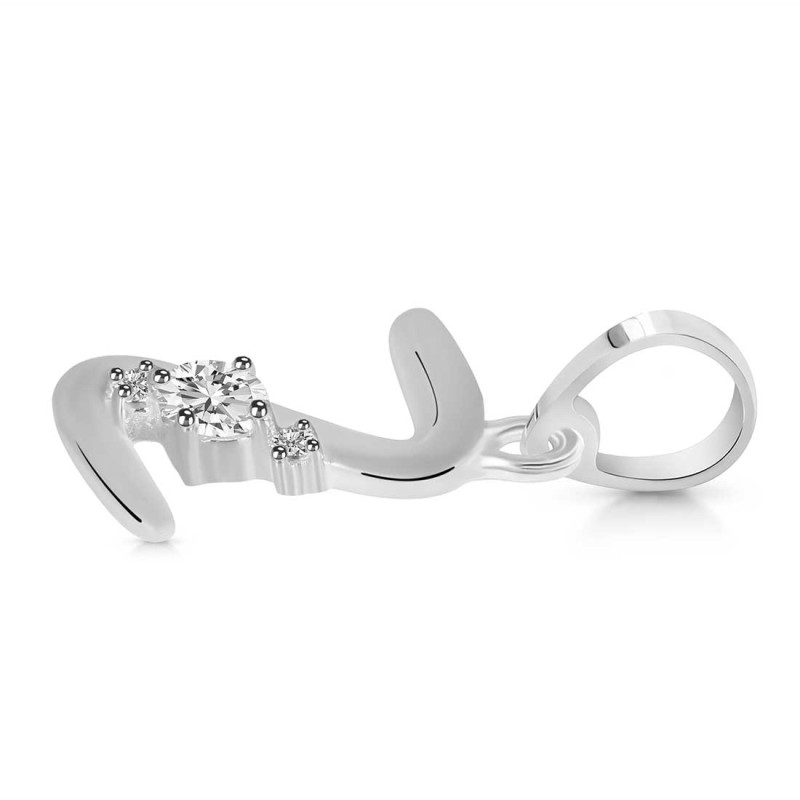 Cubic Zirconia Alphabet Z Pendant