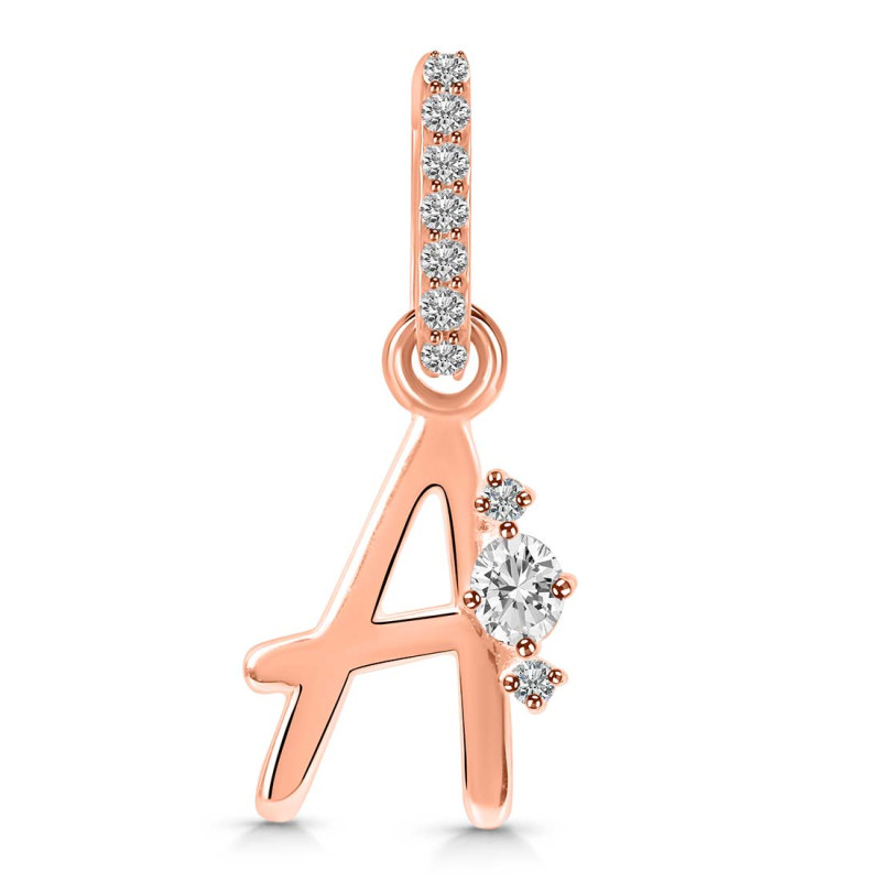 Cubic Zirconia Alphabet A Pendant CUZ-RDA-27.