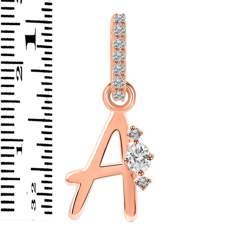 Cubic Zirconia Alphabet A Pendant CUZ-RDA-27.