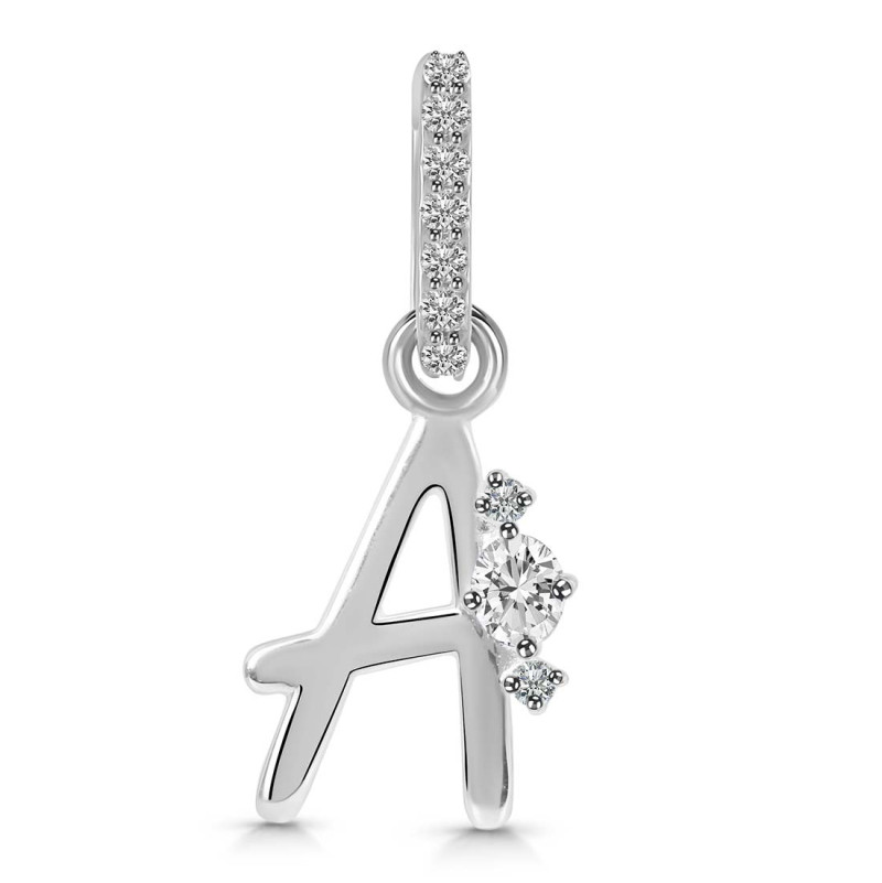 Cubic Zirconia Alphabet A Pendant CUZ-RDA-27.