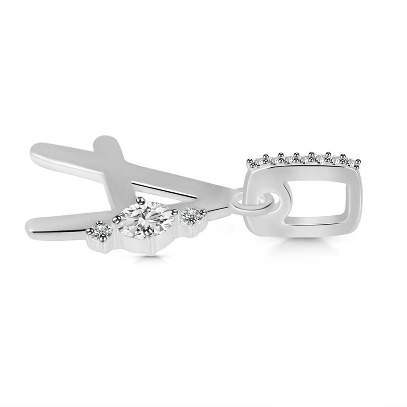 Cubic Zirconia Alphabet A Pendant