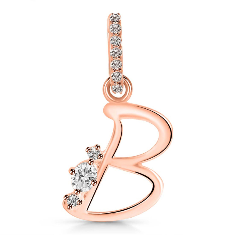 Cubic Zirconia Alphabet B Pendant CUZ-RDA-28.