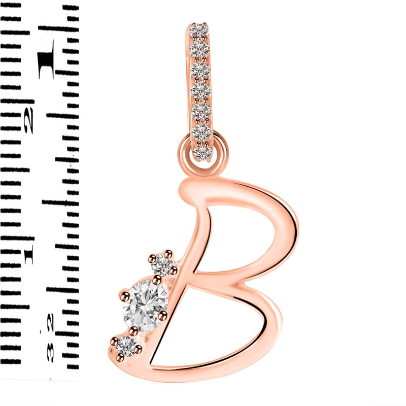 Cubic Zirconia Alphabet B Pendant CUZ-RDA-28.