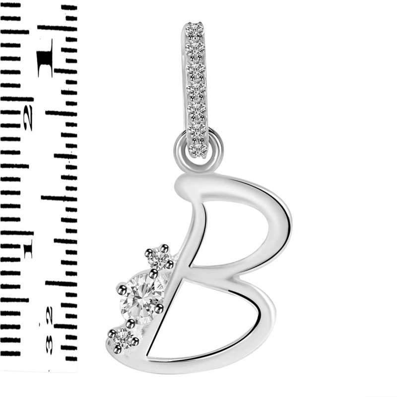 Cubic Zirconia Alphabet B Pendant CUZ-RDA-28.