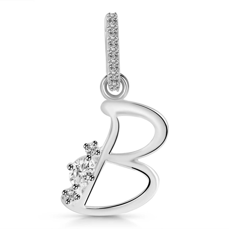 Cubic Zirconia Alphabet B Pendant CUZ-RDA-28.