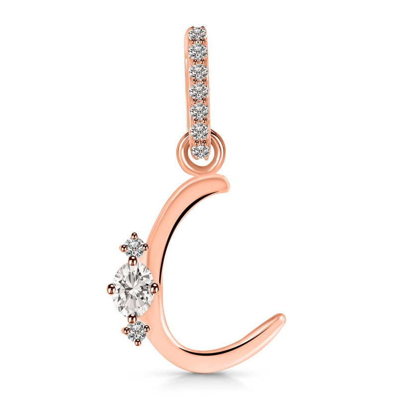 Cubic Zirconia Alphabet C Pendant CUZ-RDA-29.