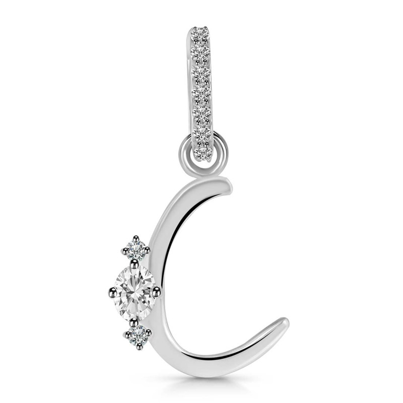 Cubic Zirconia Alphabet C Pendant CUZ-RDA-29.