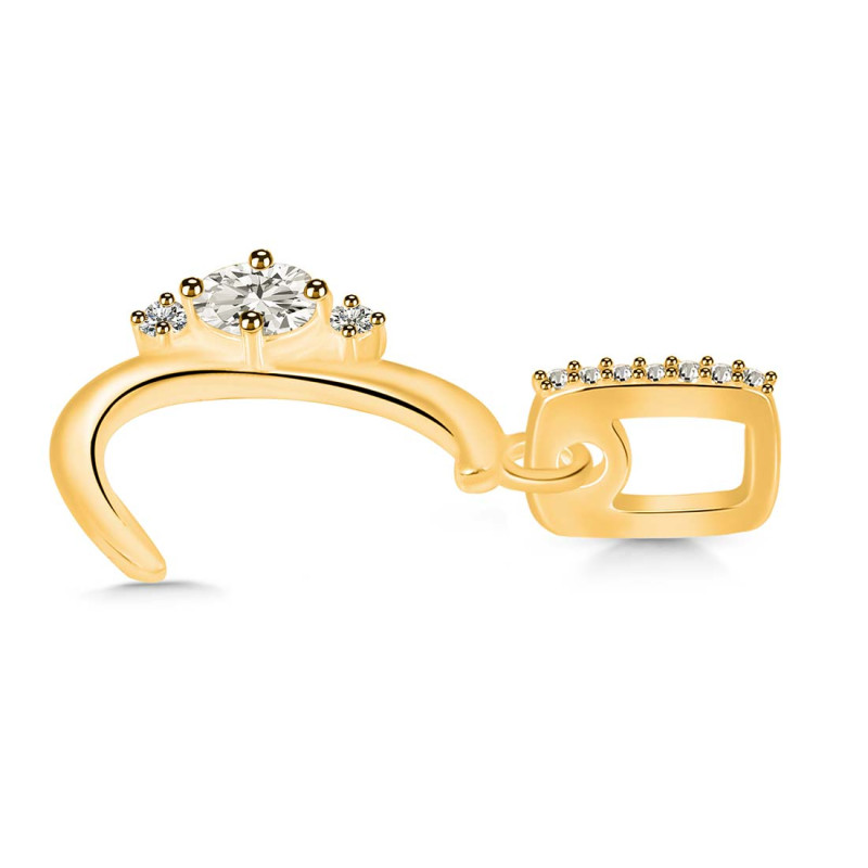Cubic Zirconia Alphabet C Pendant CUZ-RDA-29.