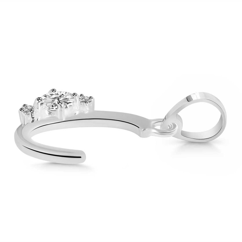 Cubic Zirconia Alphabet C Pendant