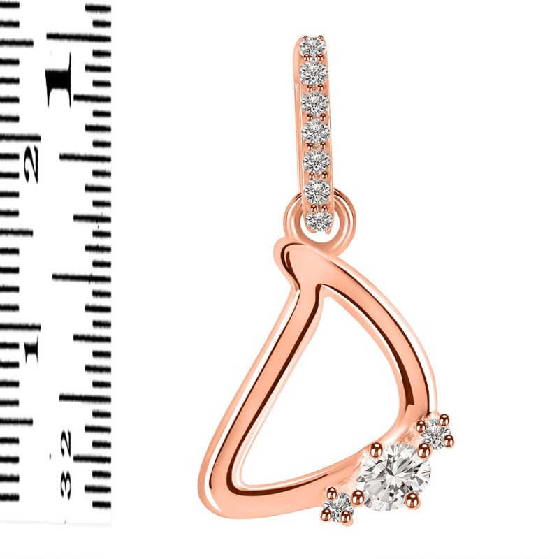 Cubic Zirconia Alphabet D Pendant CUZ-RDA-30.