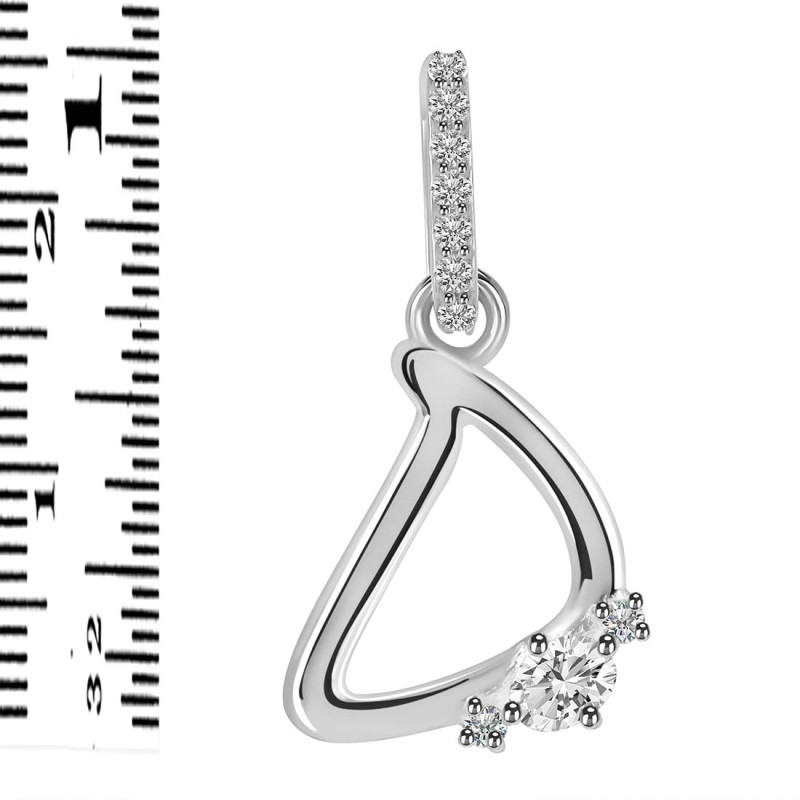 Cubic Zirconia Alphabet D Pendant CUZ-RDA-30.
