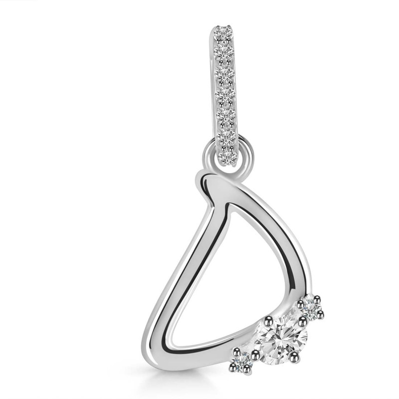 Cubic Zirconia Alphabet D Pendant CUZ-RDA-30.