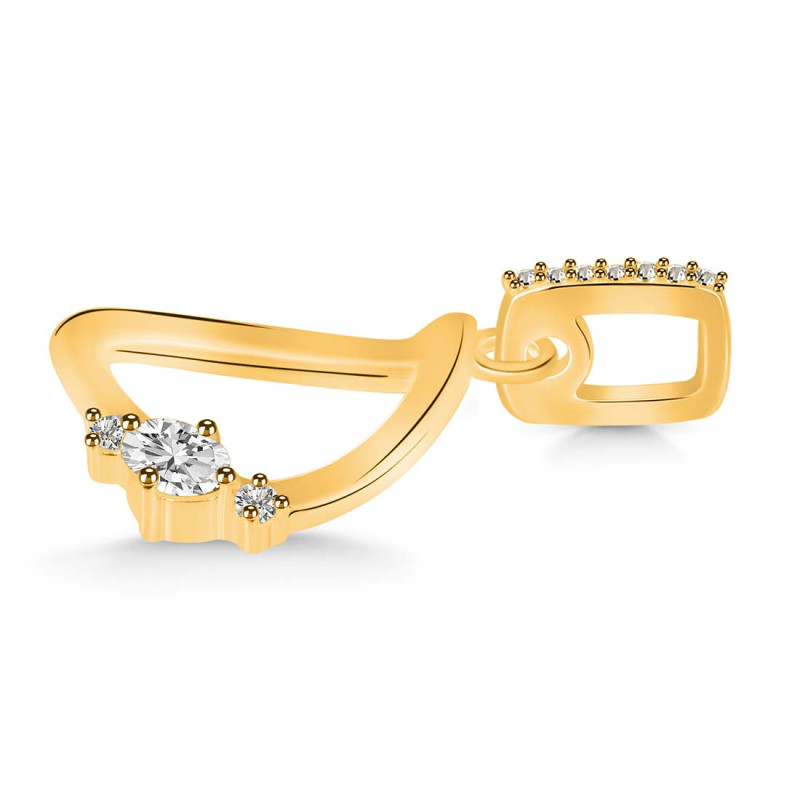 Cubic Zirconia Alphabet D Pendant CUZ-RDA-30.
