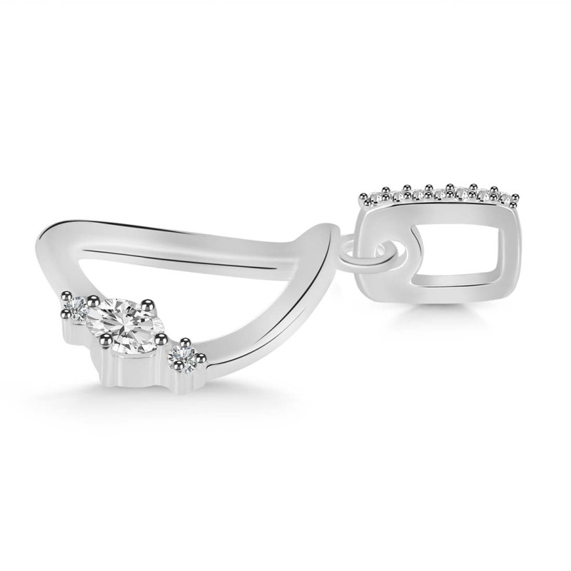 Cubic Zirconia Alphabet D Pendant