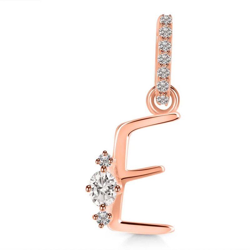 Cubic Zirconia Alphabet E Pendant CUZ-RDA-31.