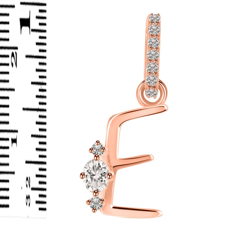 Cubic Zirconia Alphabet E Pendant CUZ-RDA-31.
