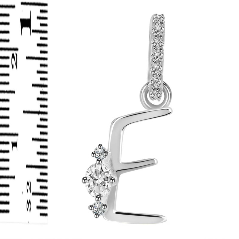 Cubic Zirconia Alphabet E Pendant CUZ-RDA-31.