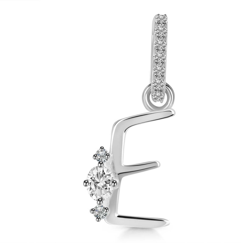 Cubic Zirconia Alphabet E Pendant CUZ-RDA-31.