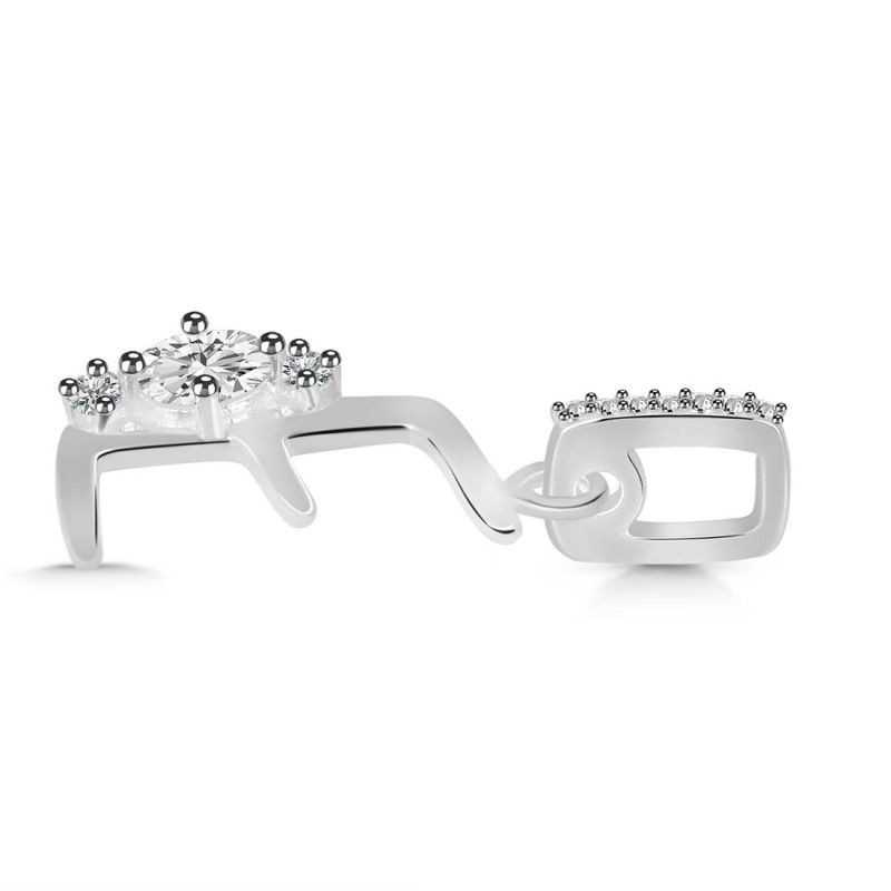 Cubic Zirconia Alphabet E Pendant