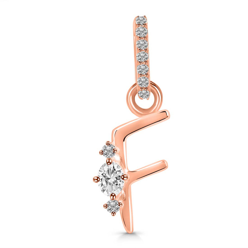 Cubic Zirconia Alphabet F Pendant CUZ-RDA-32.