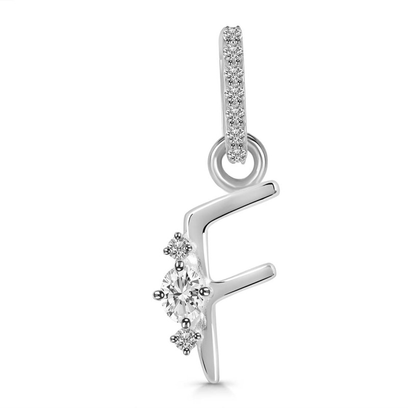 Cubic Zirconia Alphabet F Pendant CUZ-RDA-32.