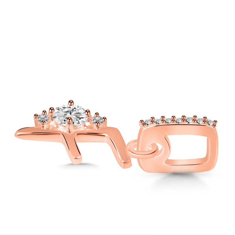 Cubic Zirconia Alphabet F Pendant CUZ-RDA-32.