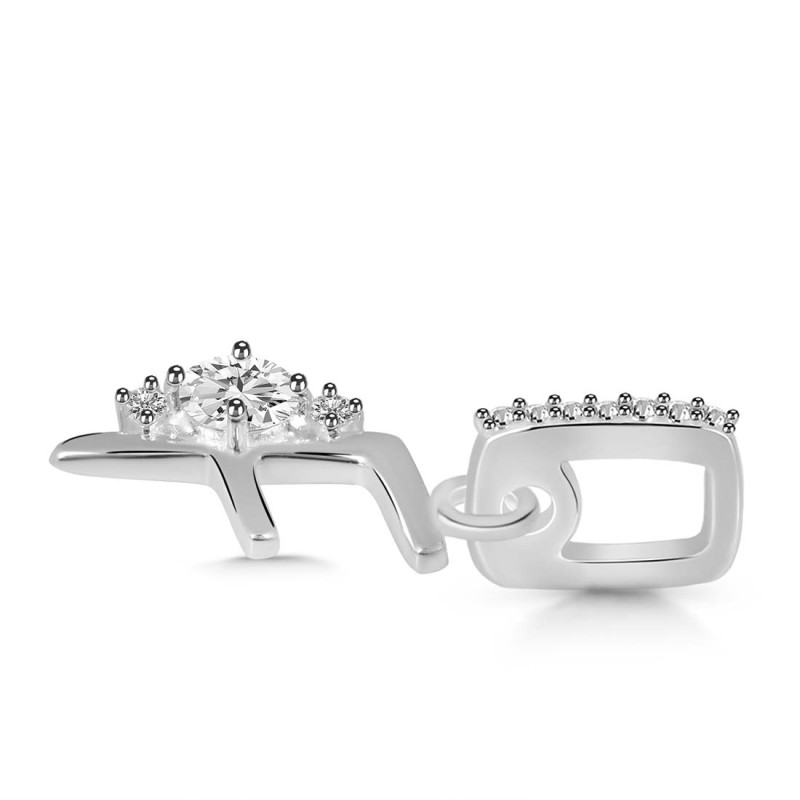 Cubic Zirconia Alphabet F Pendant