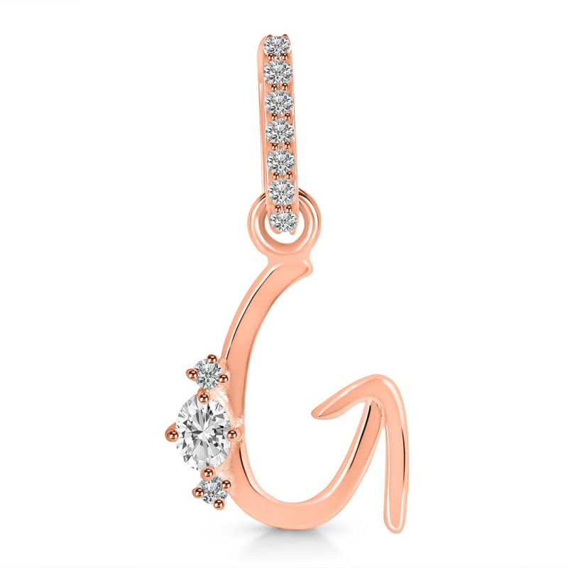 Cubic Zirconia Alphabet G Pendant CUZ-RDA-33.